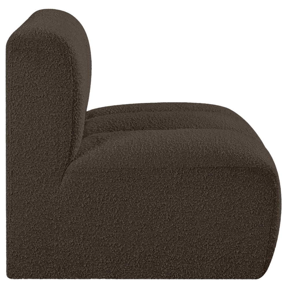 Arc Brown Boucle Fabric Straight Chair