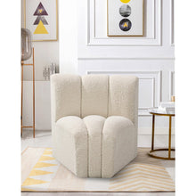 Arc Cream Boucle Fabric Curved Corner
