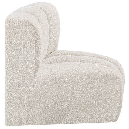 Arc Cream Boucle Fabric Curved Corner