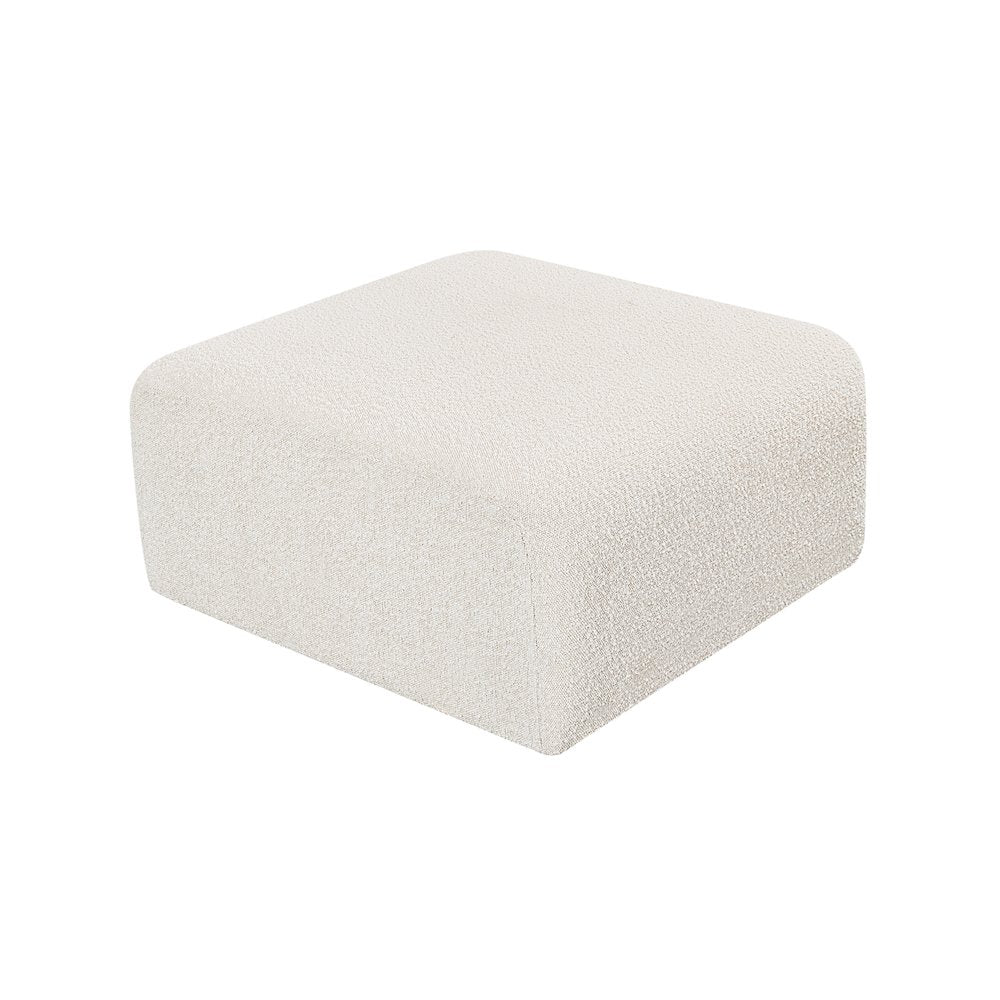 Arc Cream Boucle Fabric Ottoman