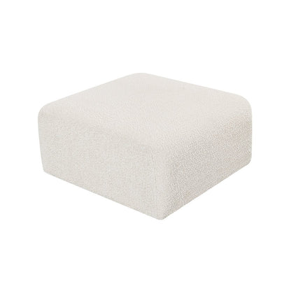 Arc Cream Boucle Fabric Ottoman