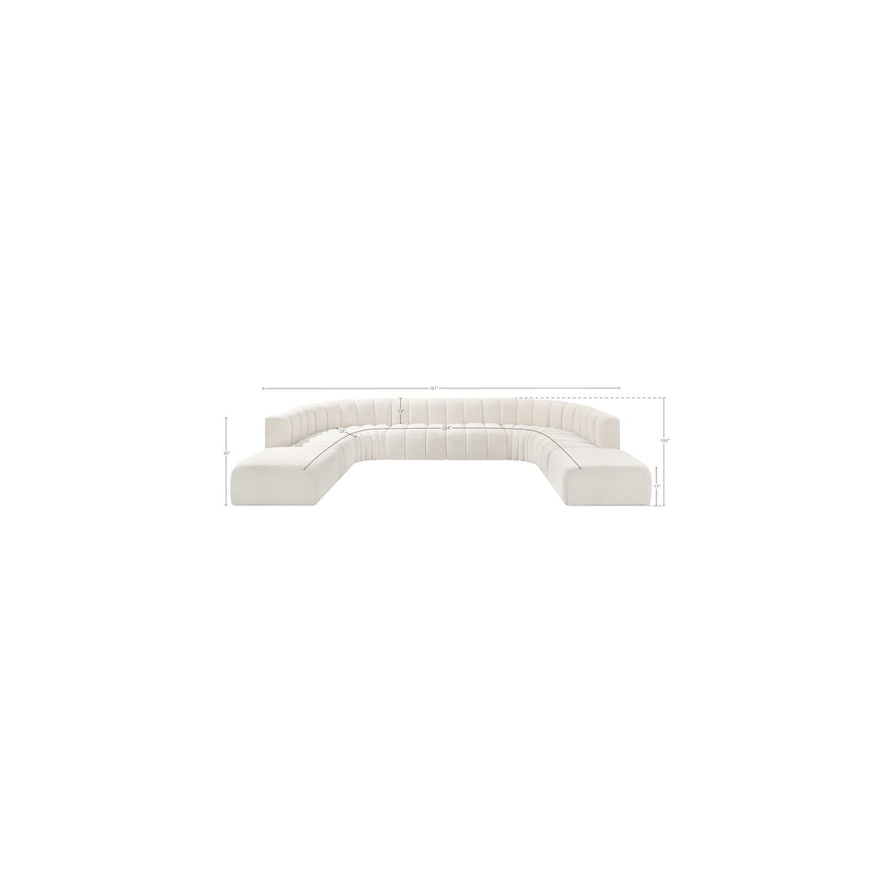 Arc Cream Boucle Fabric Modular Sofa