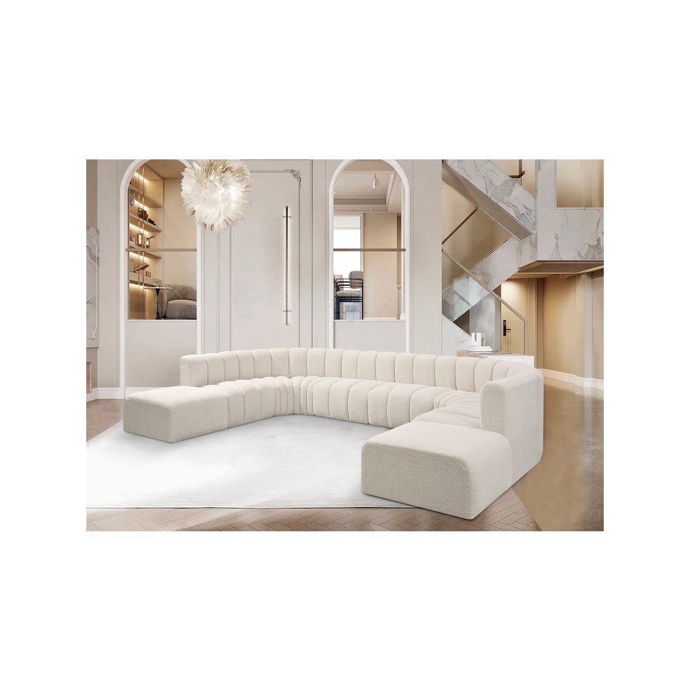 Arc Cream Boucle Fabric Modular Sofa