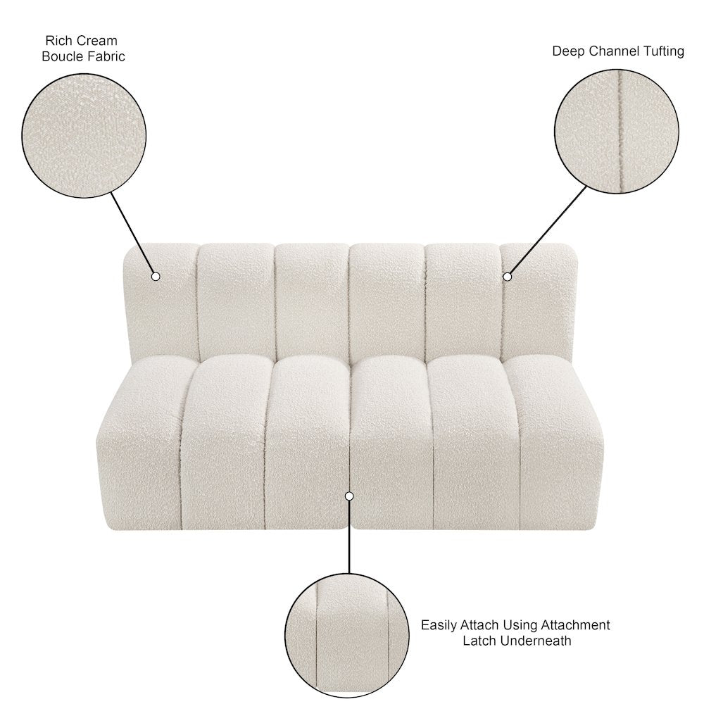 Arc Cream Boucle Fabric Modular Sofa