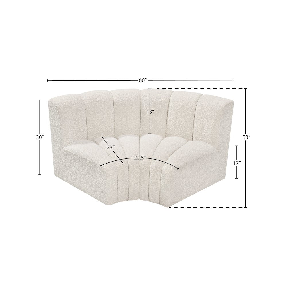 Arc Cream Boucle Fabric Modular Sofa