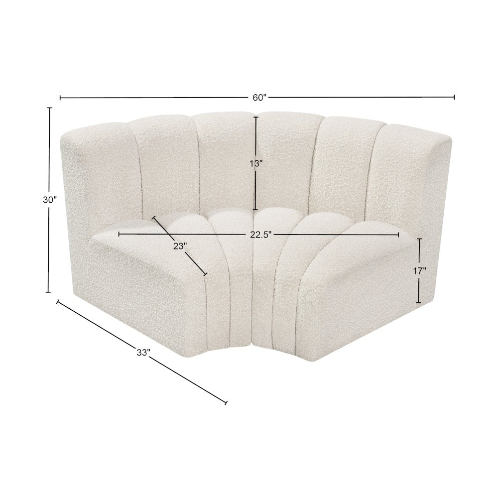 Arc Cream Boucle Fabric Modular Sofa