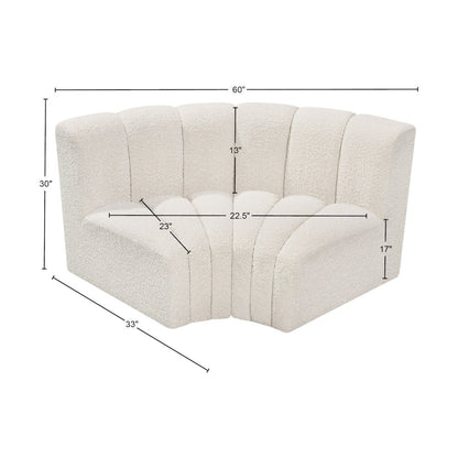 Arc Cream Boucle Fabric Modular Sofa