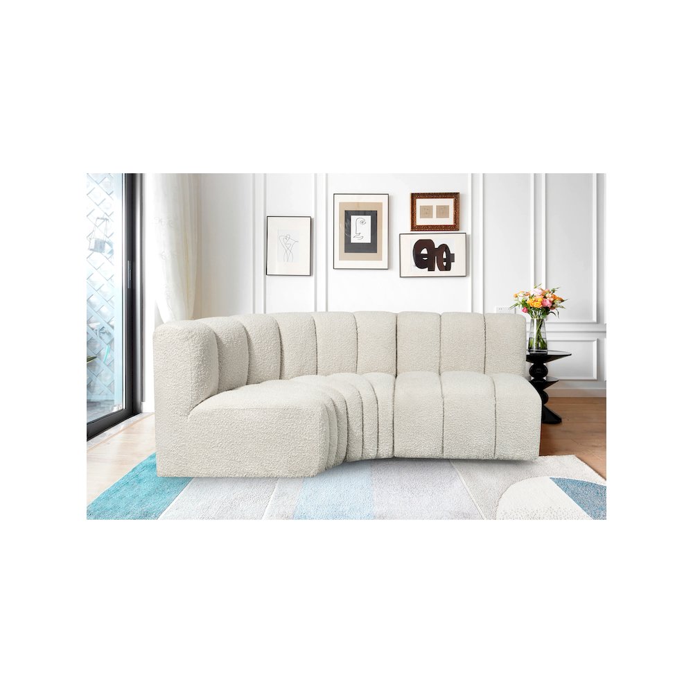 Arc Cream Boucle Fabric Modular Sofa