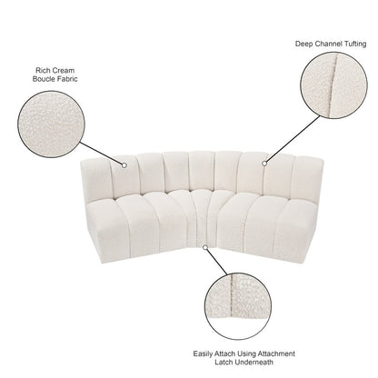 Arc Cream Boucle Fabric Modular Sofa
