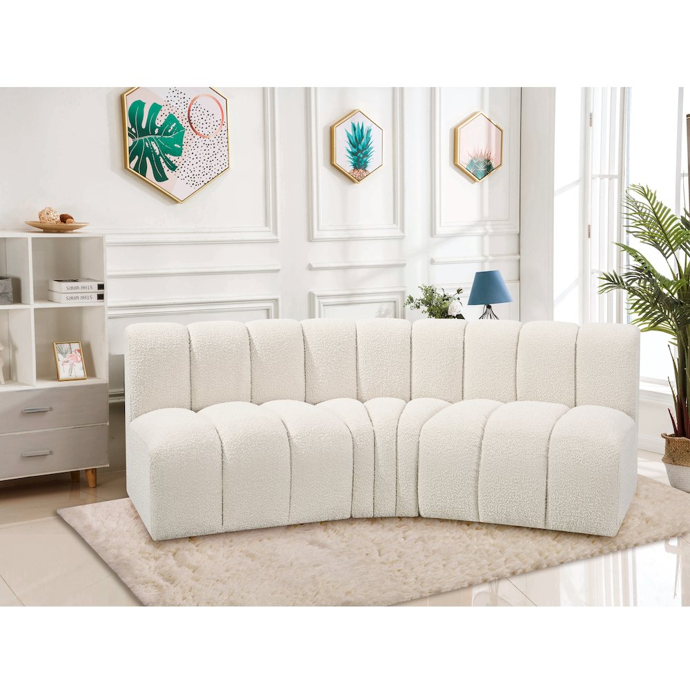 Arc Cream Boucle Fabric Modular Sofa