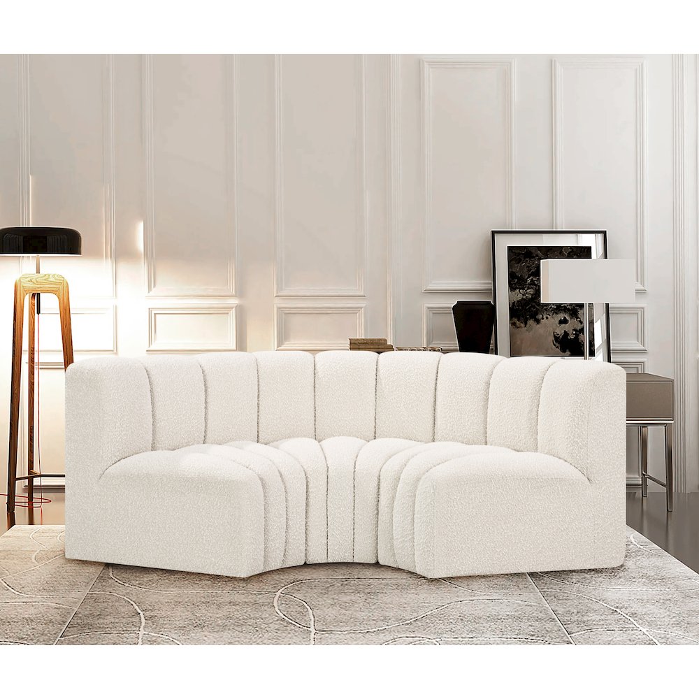Arc Cream Boucle Fabric Modular Sofa