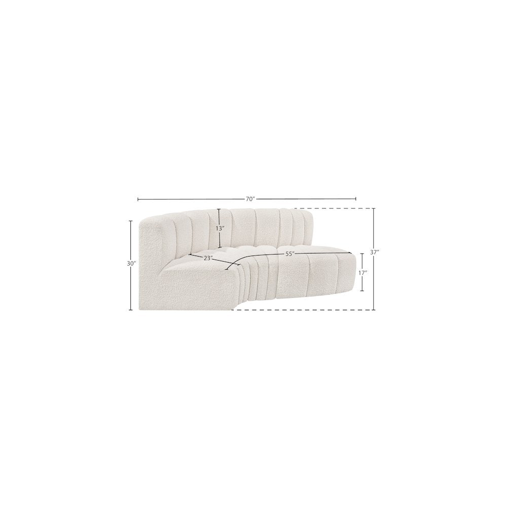 Arc Cream Boucle Fabric Modular Sofa