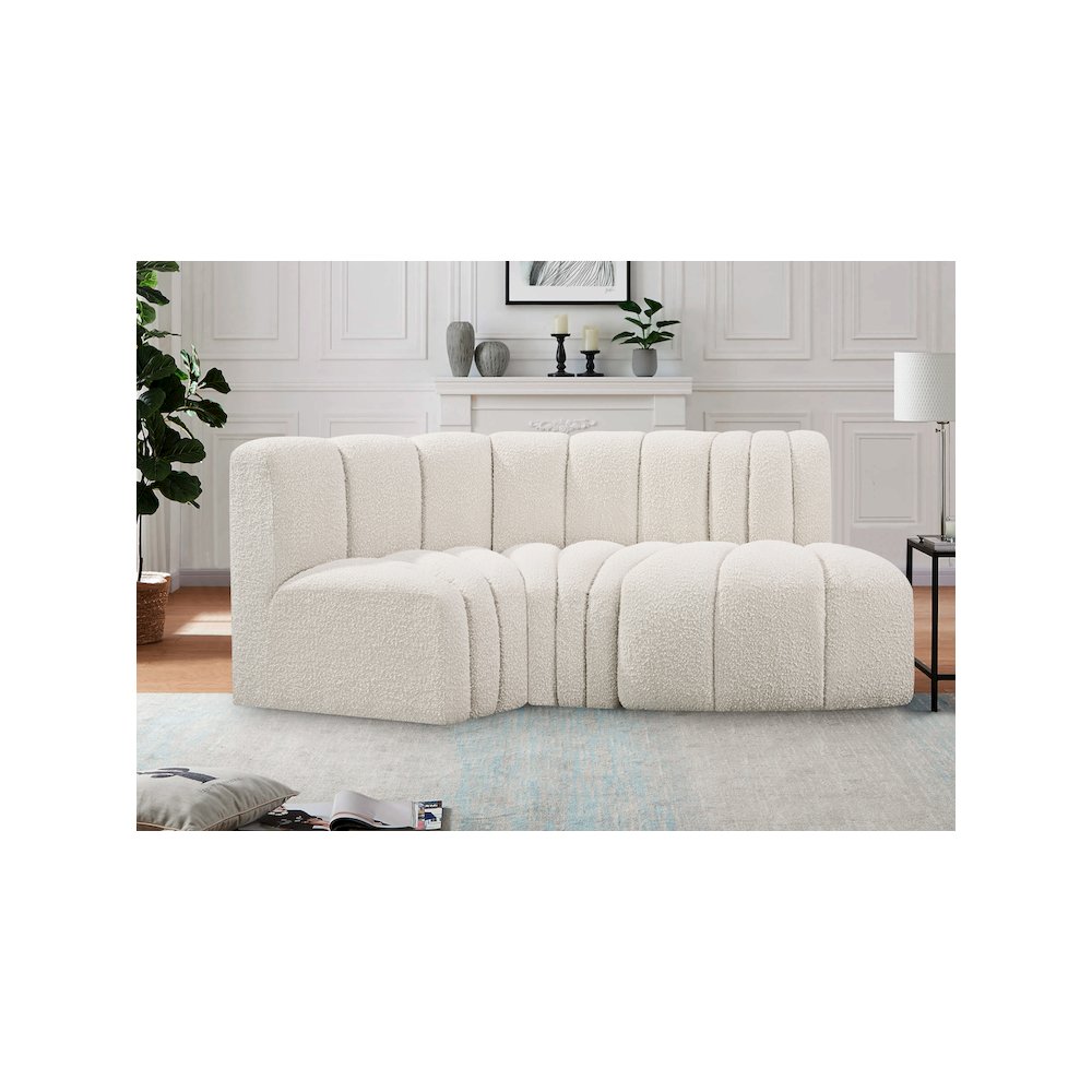 Arc Cream Boucle Fabric Modular Sofa