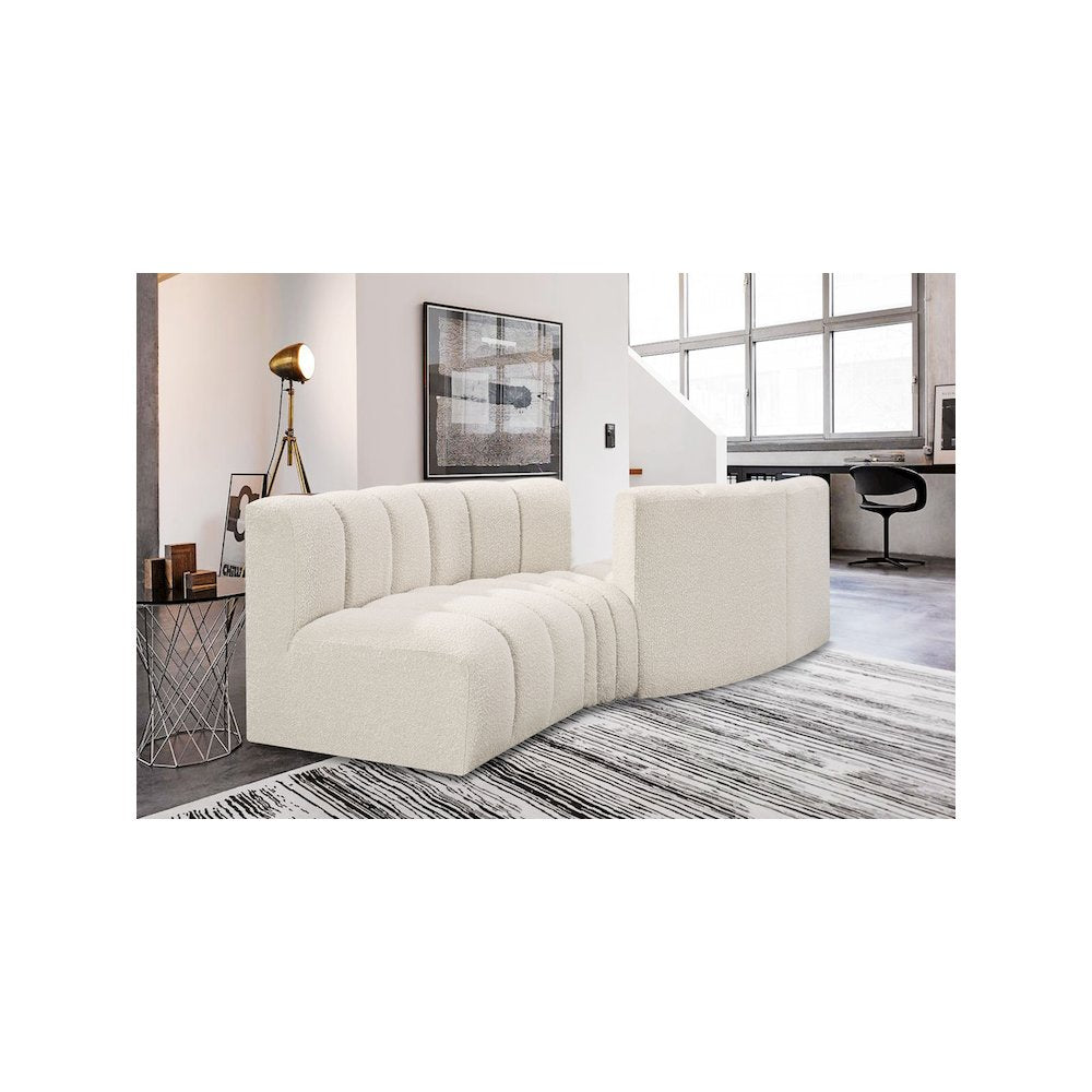 Arc Cream Boucle Fabric Modular Sofa