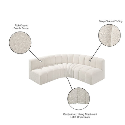 Arc Cream Boucle Fabric Modular Sofa