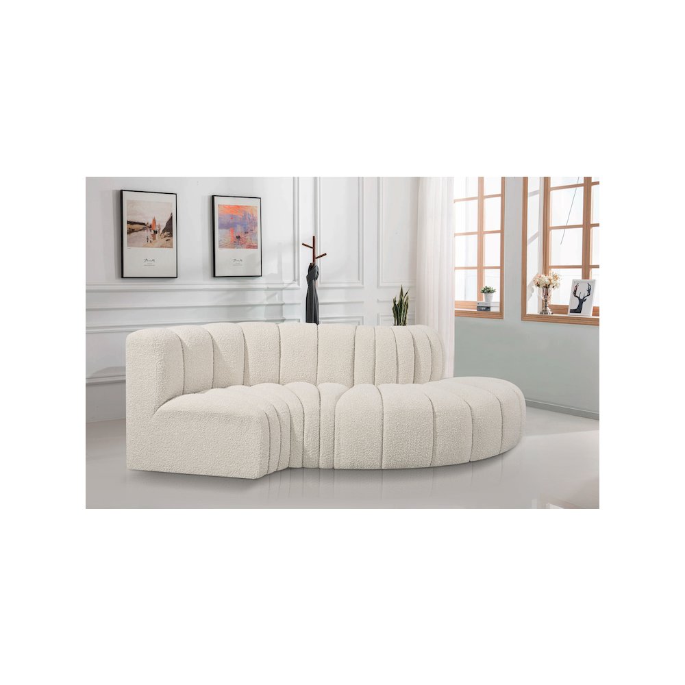 Arc Cream Boucle Fabric Modular Sofa