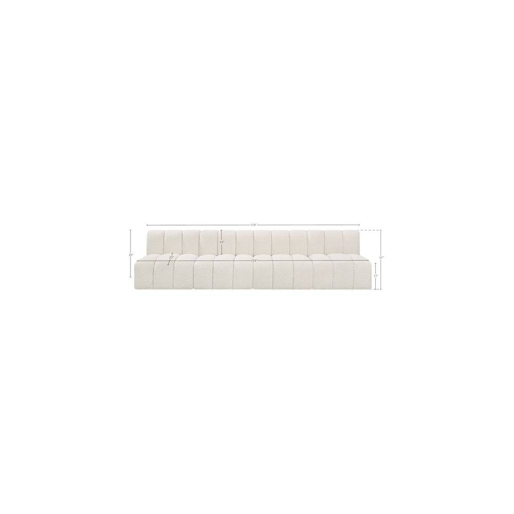 Arc Cream Boucle Fabric Modular Sofa