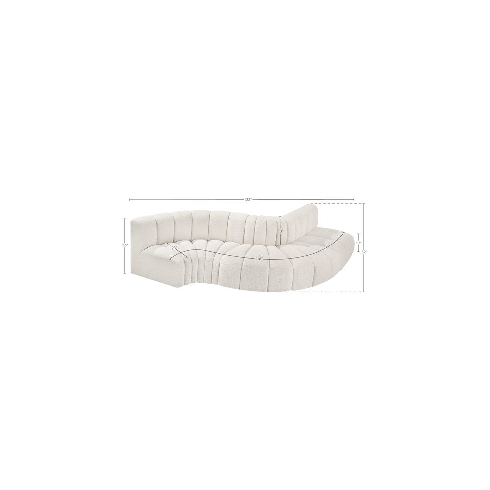 Arc Cream Boucle Fabric Modular Sofa