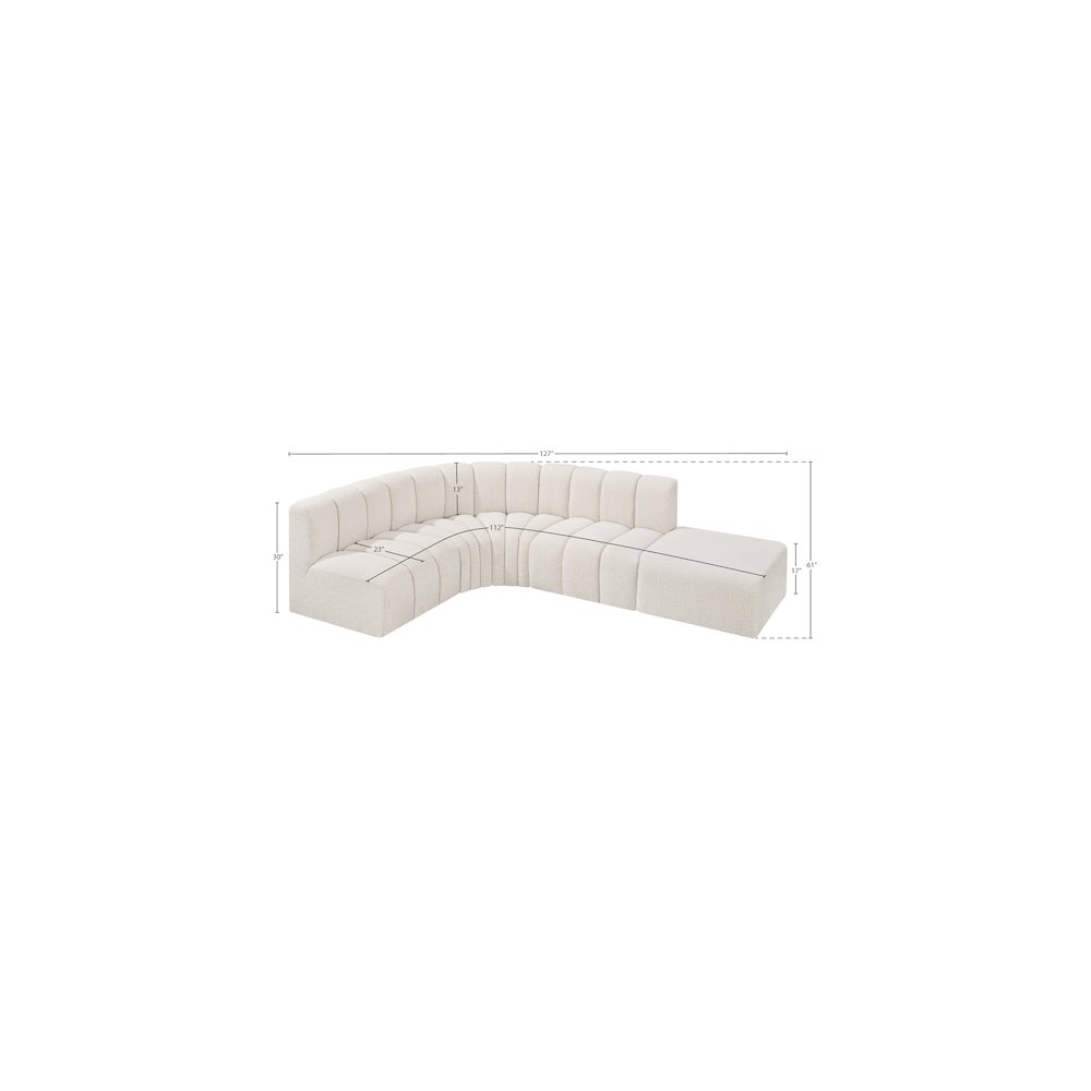 Arc Cream Boucle Fabric Modular Sofa