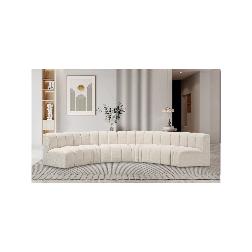 Arc Cream Boucle Fabric Modular Sofa