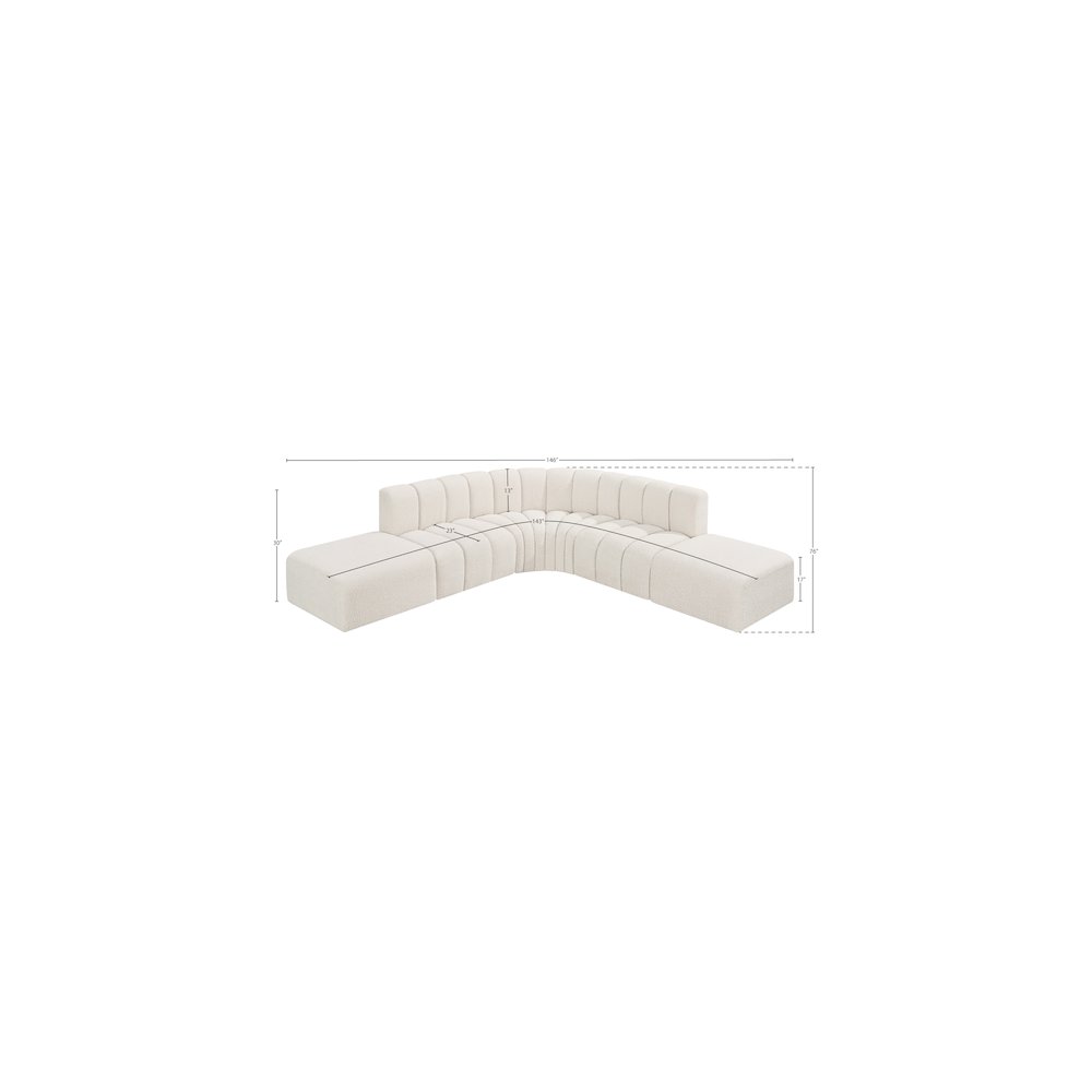 Arc Cream Boucle Fabric Modular Sofa