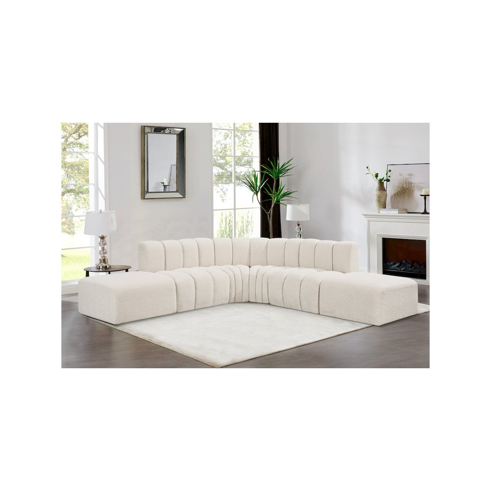 Arc Cream Boucle Fabric Modular Sofa