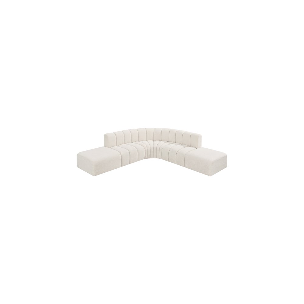 Arc Cream Boucle Fabric Modular Sofa