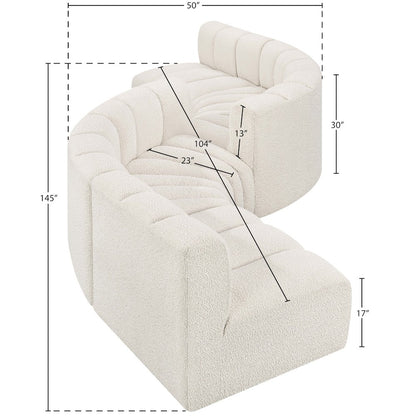 Arc Cream Boucle Fabric Modular Sofa