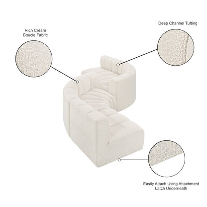 Arc Cream Boucle Fabric Modular Sofa