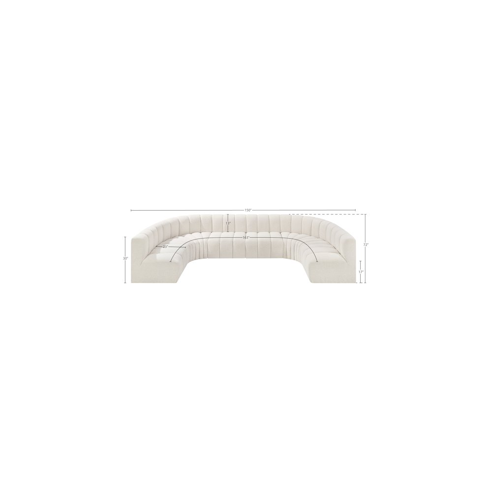 Arc Cream Boucle Fabric Modular Sofa