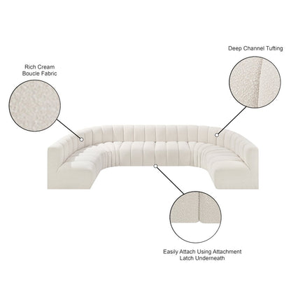 Arc Cream Boucle Fabric Modular Sofa