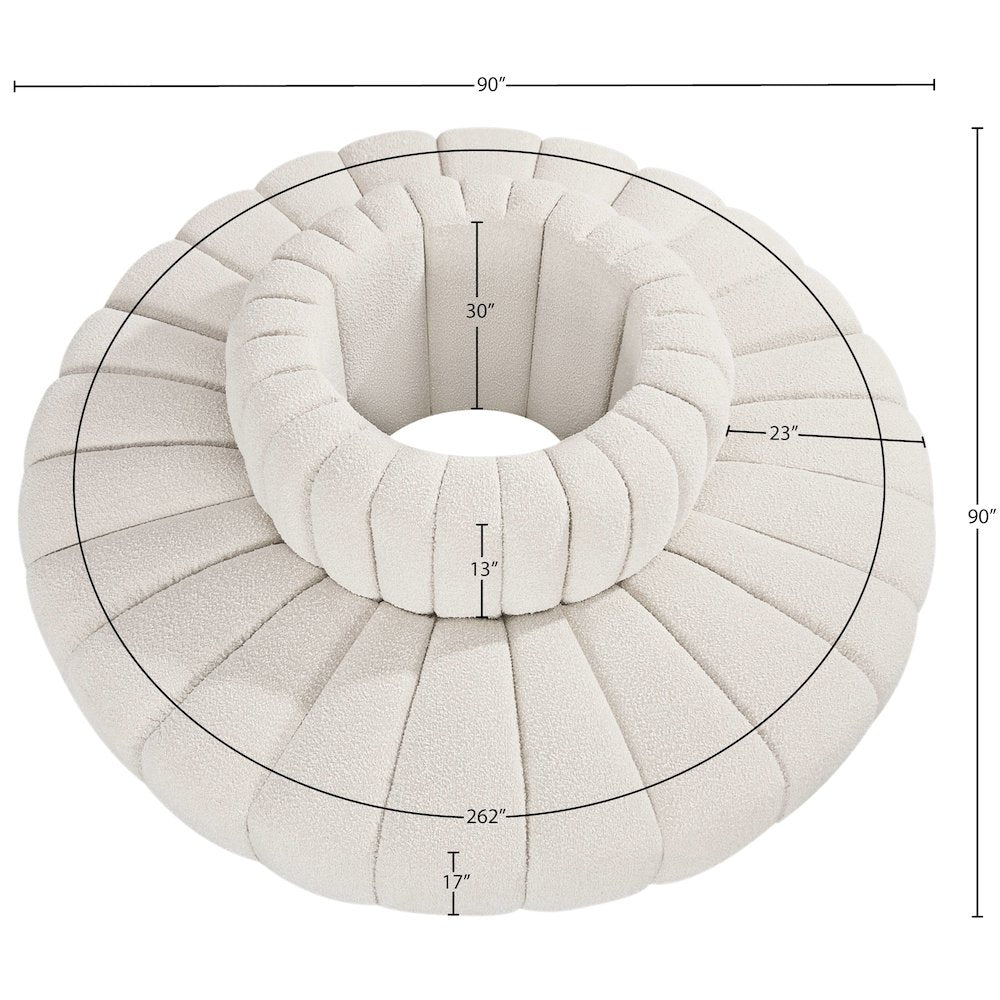 Arc Cream Boucle Fabric Modular Sofa