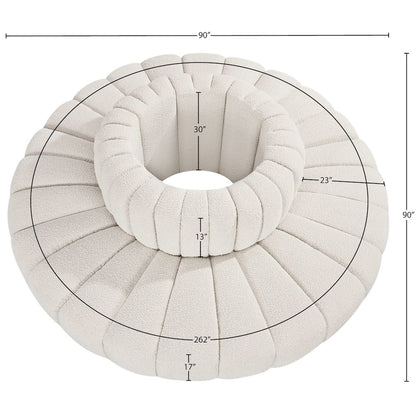 Arc Cream Boucle Fabric Modular Sofa