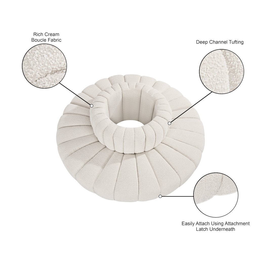Arc Cream Boucle Fabric Modular Sofa