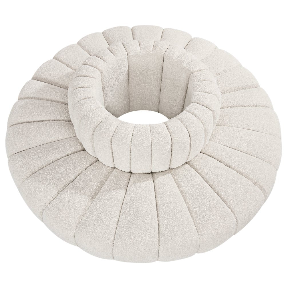 Arc Cream Boucle Fabric Modular Sofa
