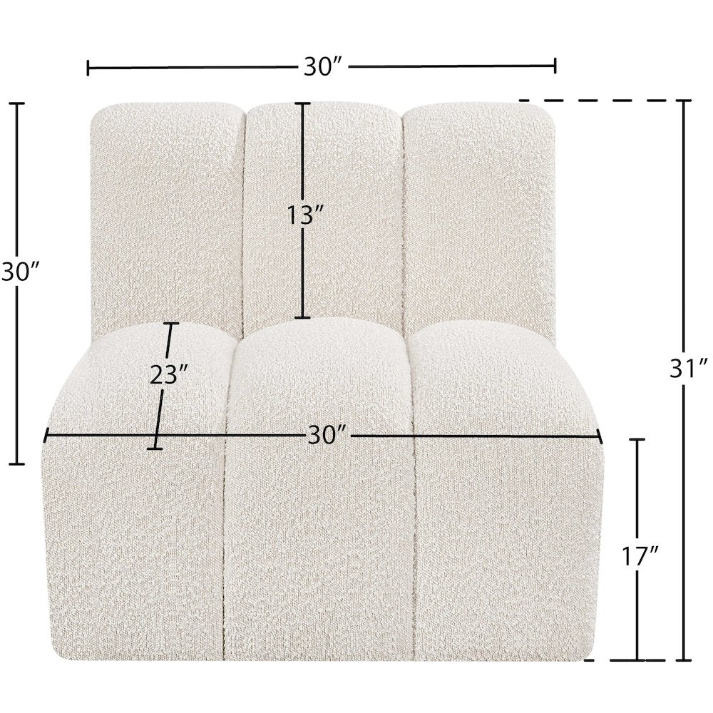 Arc Cream Boucle Fabric Straight Chair