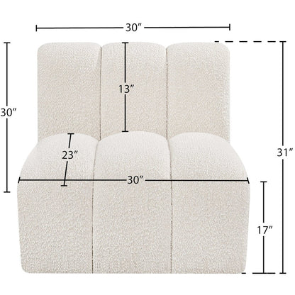 Arc Cream Boucle Fabric Straight Chair