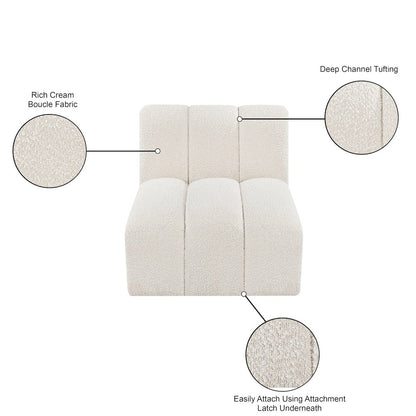 Arc Cream Boucle Fabric Straight Chair