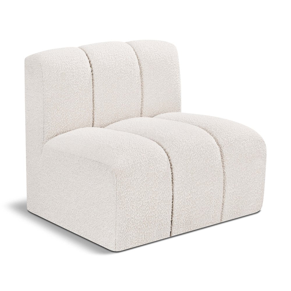 Arc Cream Boucle Fabric Straight Chair