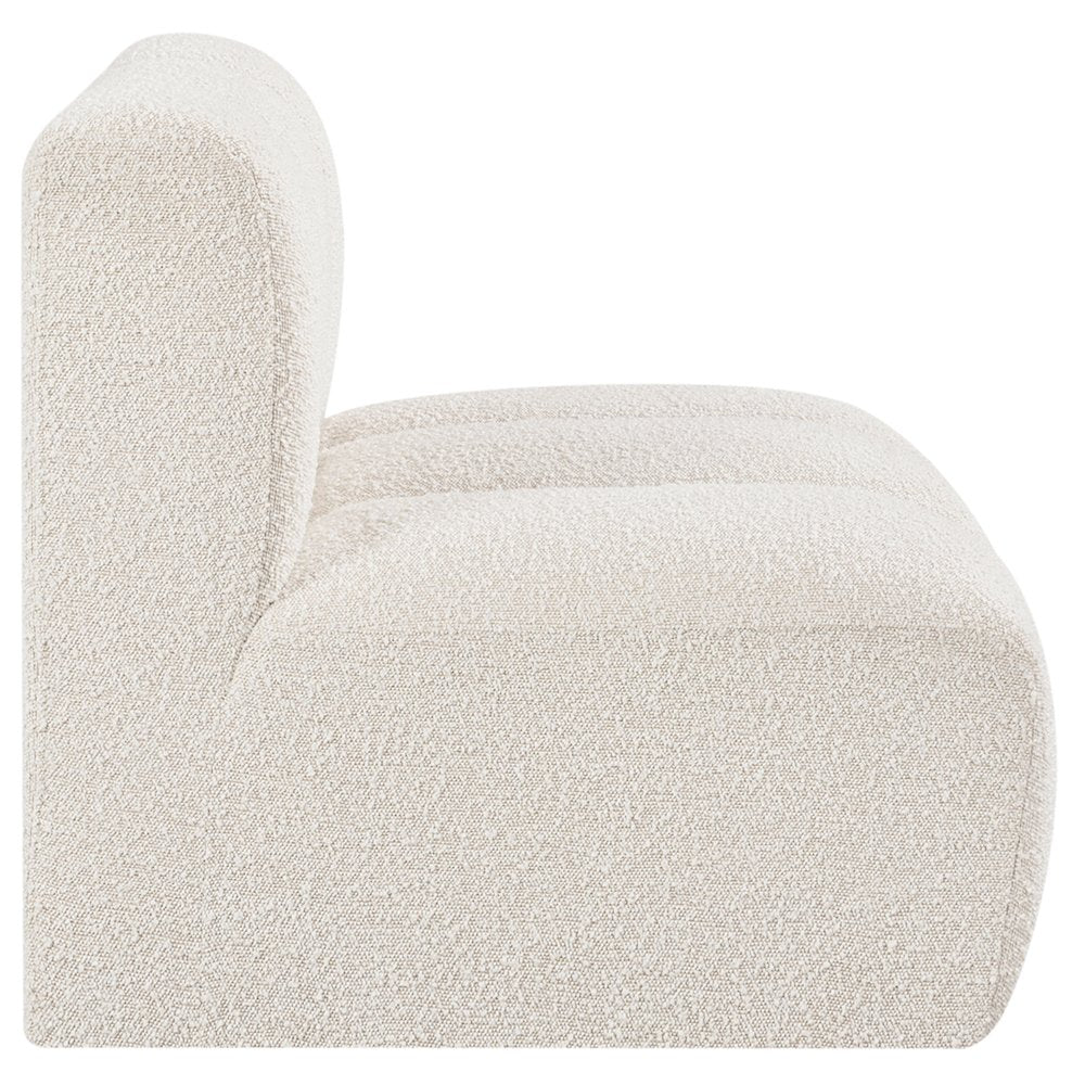 Arc Cream Boucle Fabric Straight Chair