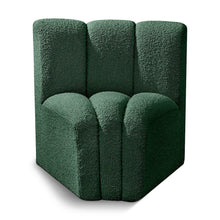 Arc Green Boucle Fabric Curved Corner