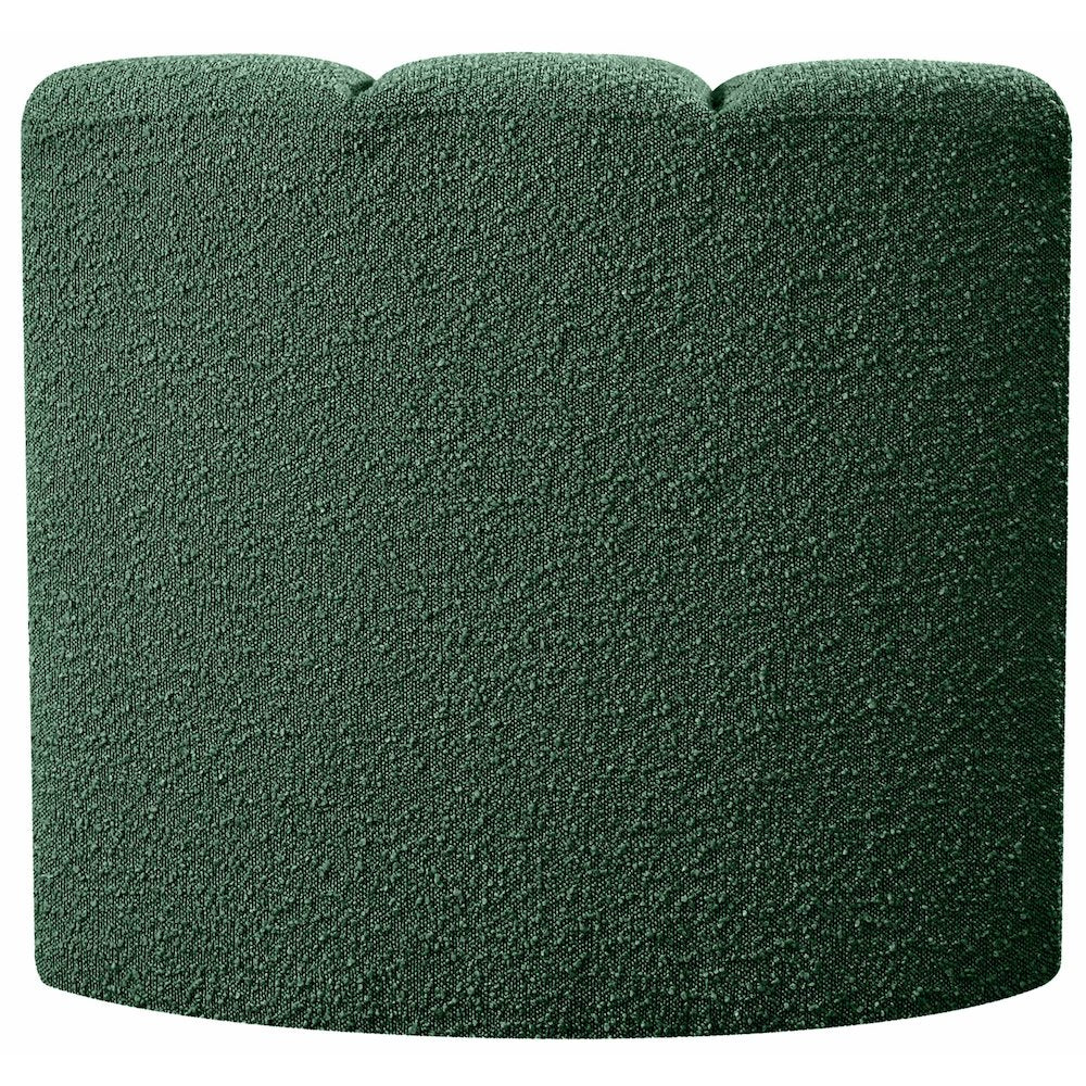 Arc Green Boucle Fabric Curved Corner