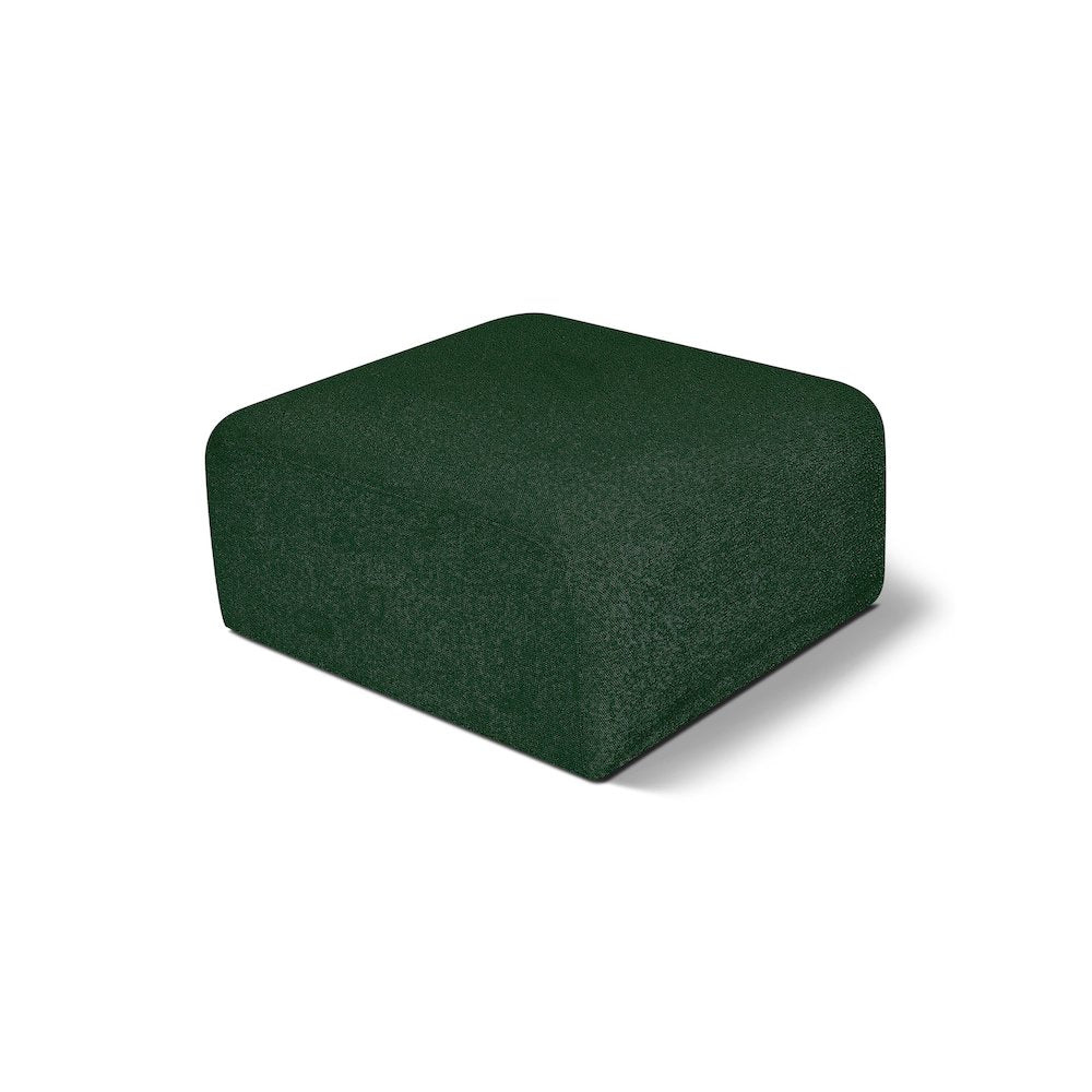 Arc Green Boucle Fabric Ottoman