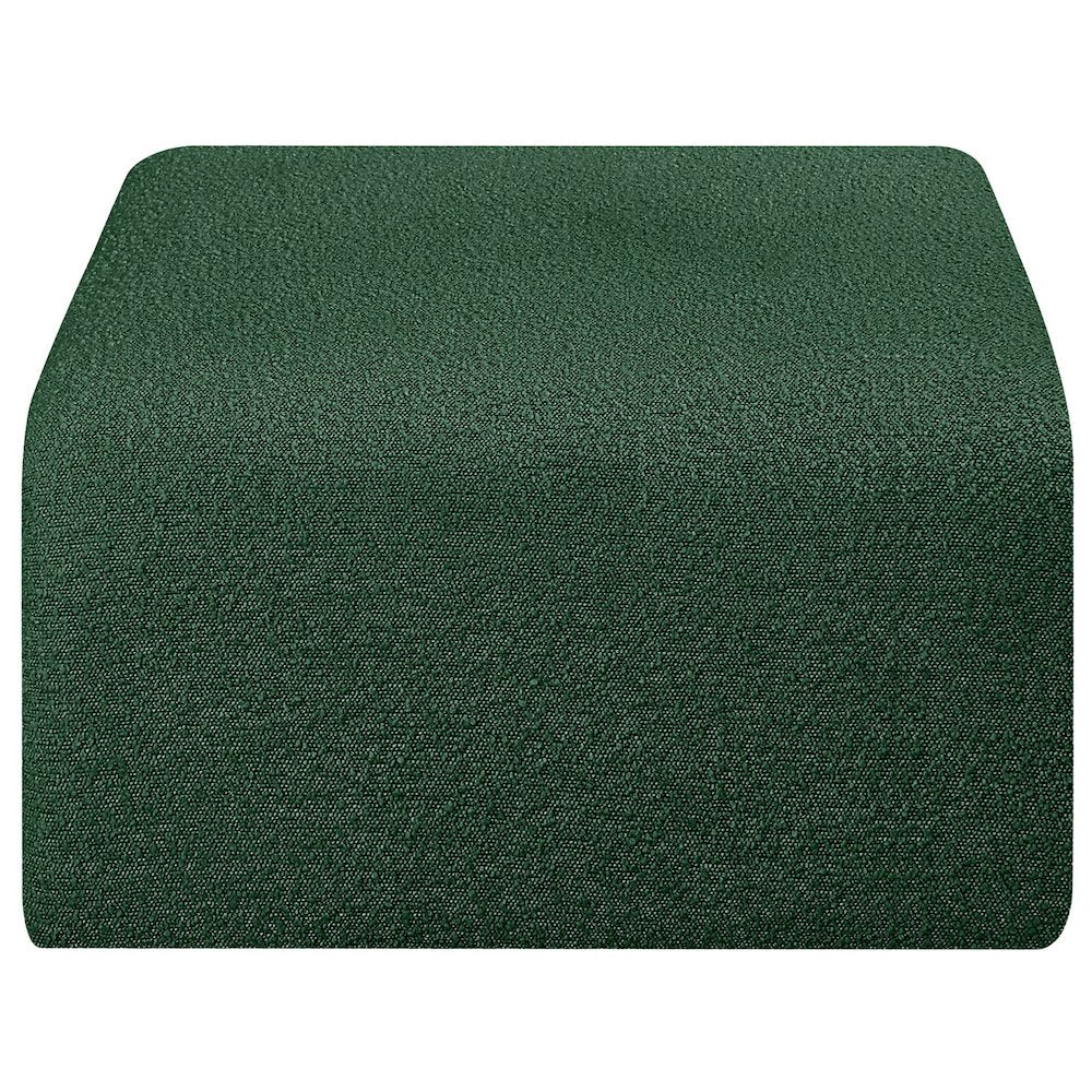 Arc Green Boucle Fabric Ottoman
