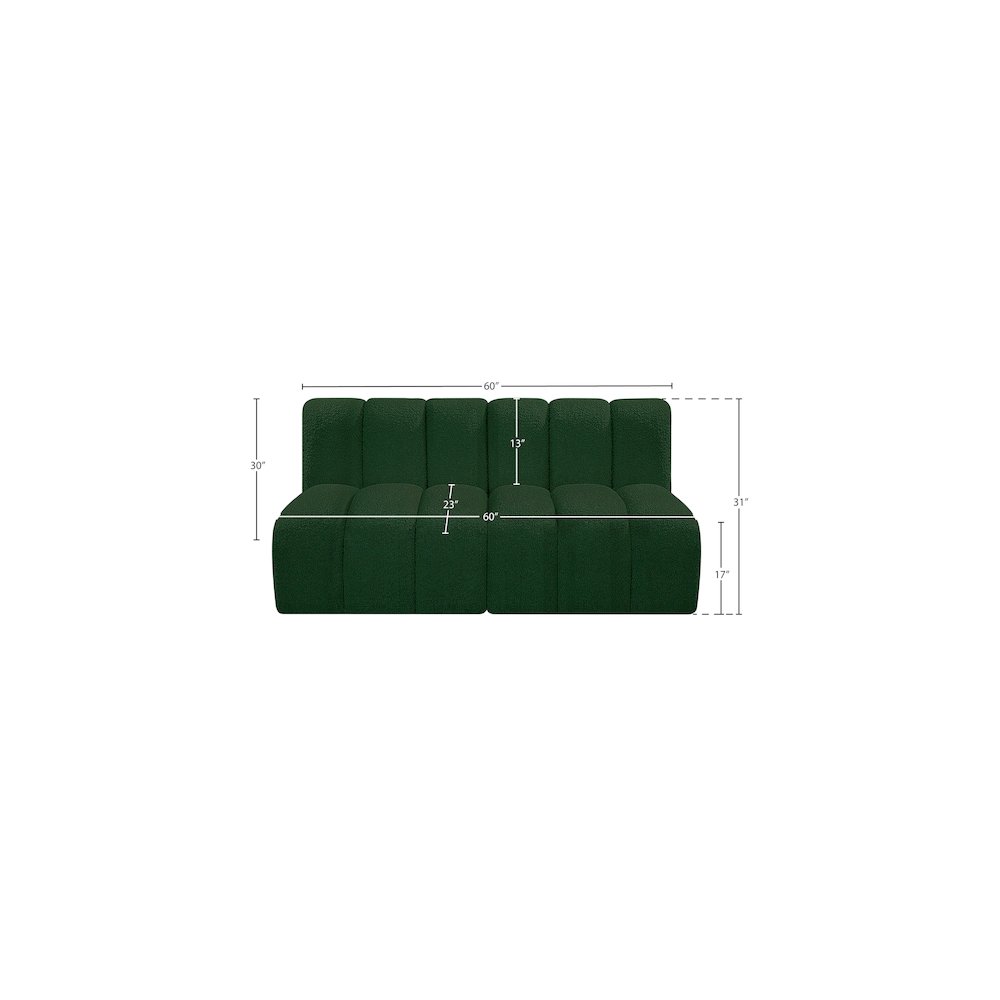 Arc Green Boucle Fabric Modular Sofa