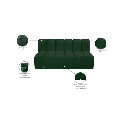 Arc Green Boucle Fabric Modular Sofa