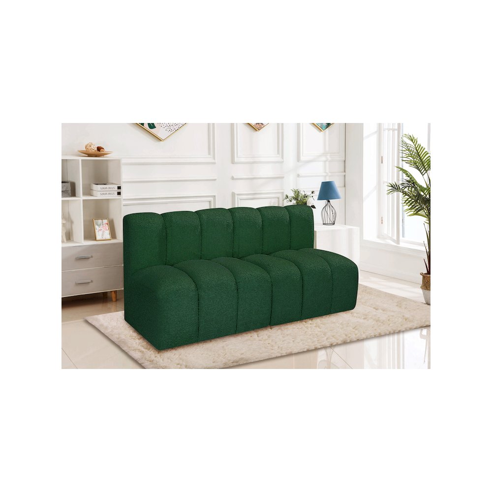 Arc Green Boucle Fabric Modular Sofa