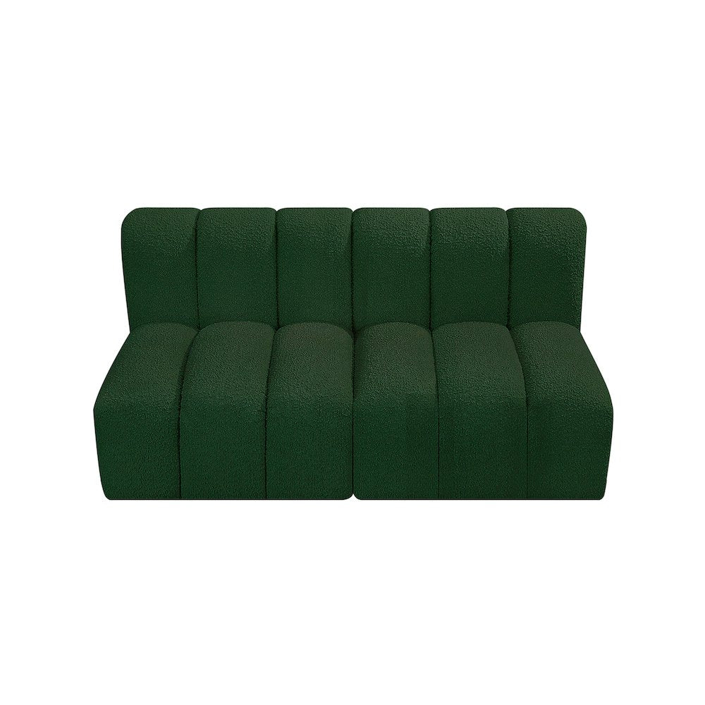 Arc Green Boucle Fabric Modular Sofa