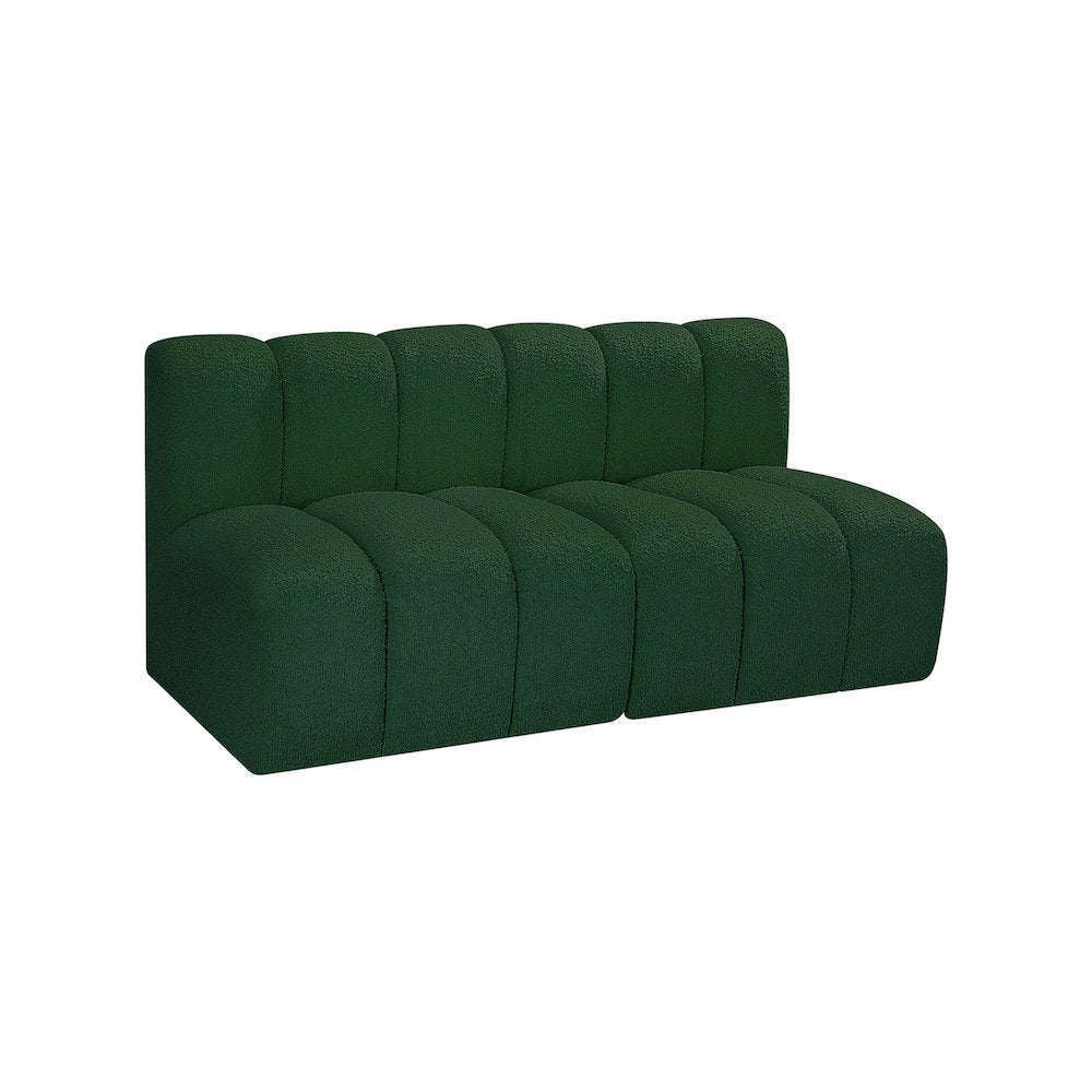 Arc Green Boucle Fabric Modular Sofa