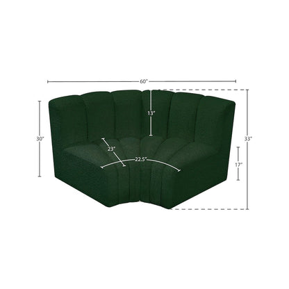Arc Green Boucle Fabric Modular Sofa